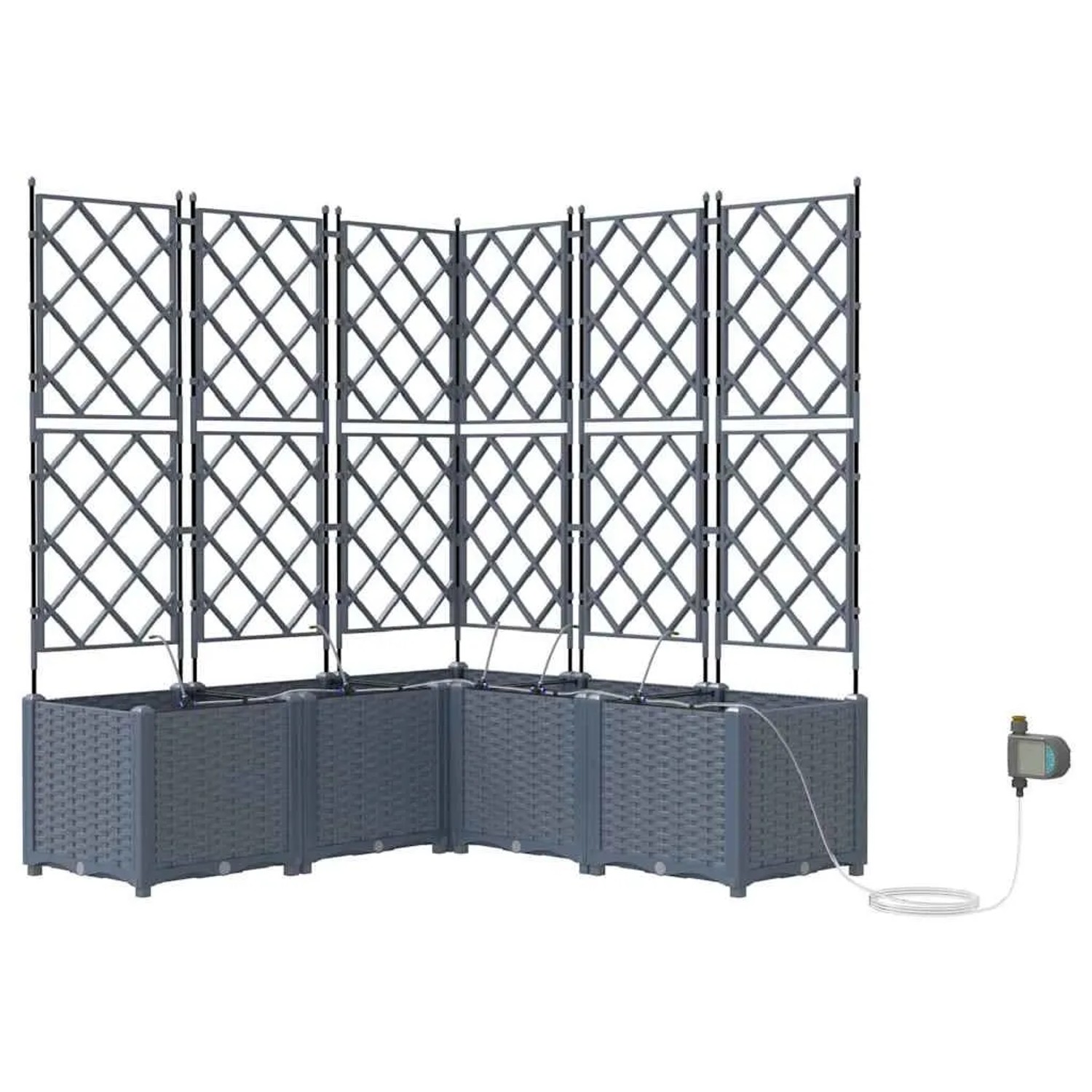 vidaXL Garten-Pflanzgefäß 5 Stk Hellgrau Stahl 42002902 günstig online kaufen