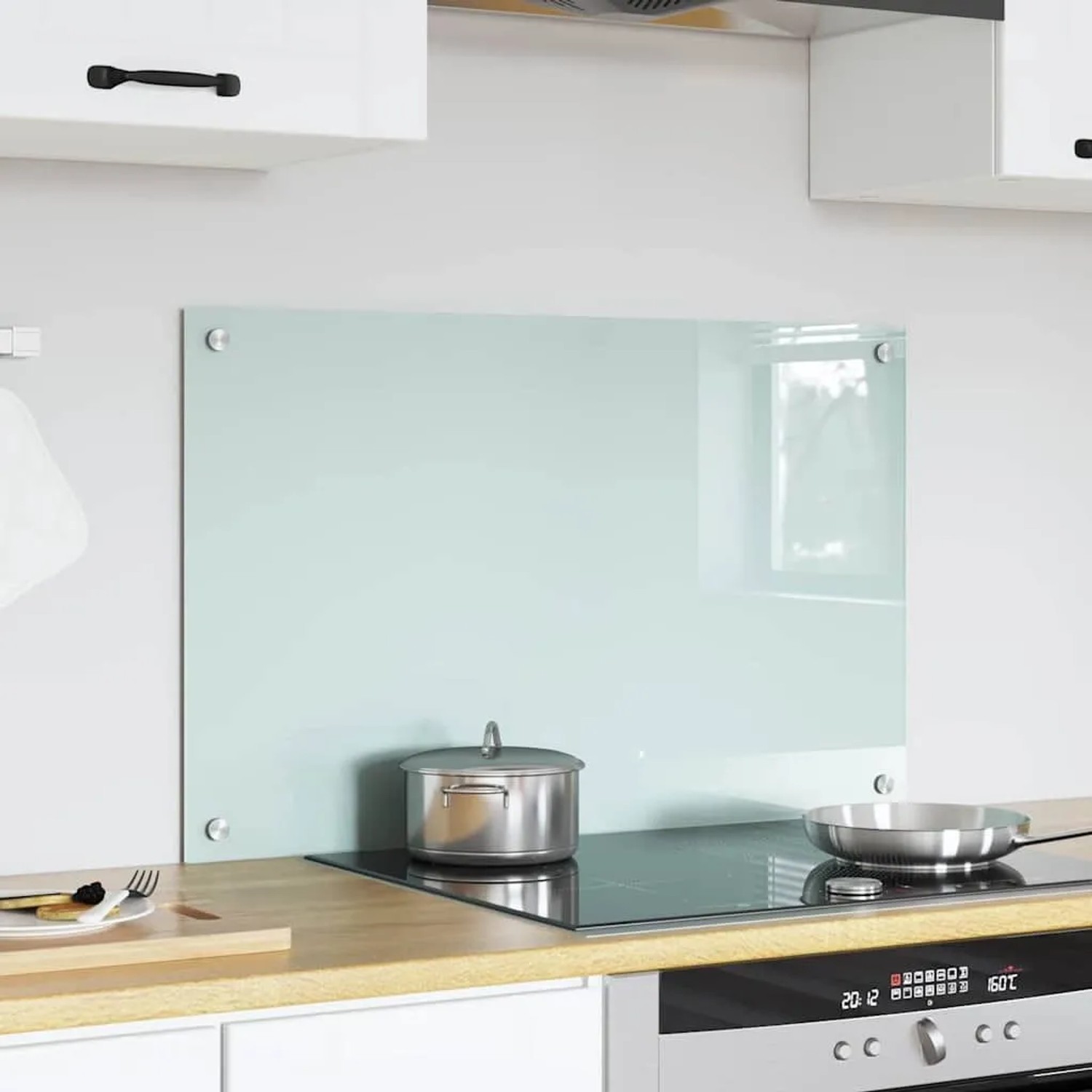 vidaXL Küchenrückwand Weiß 80 x 50 cm Gehärtetes Glas 42018012_3