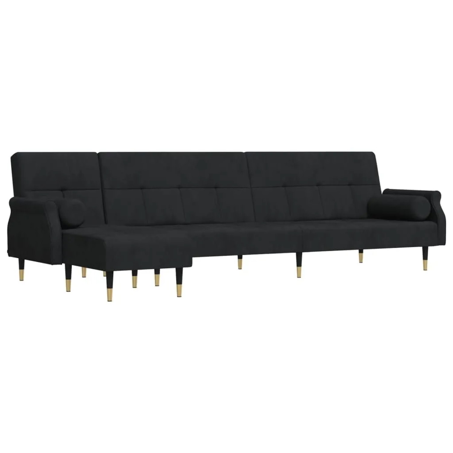vidaXL Schlafsofa in L-Form Schwarz 271x140x70 cm Samt 3157224
