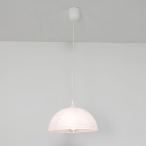 Licht-Erlebnisse Hängeleuchte Weiß Ø 30 cm Rund E27 Retro Design Adania