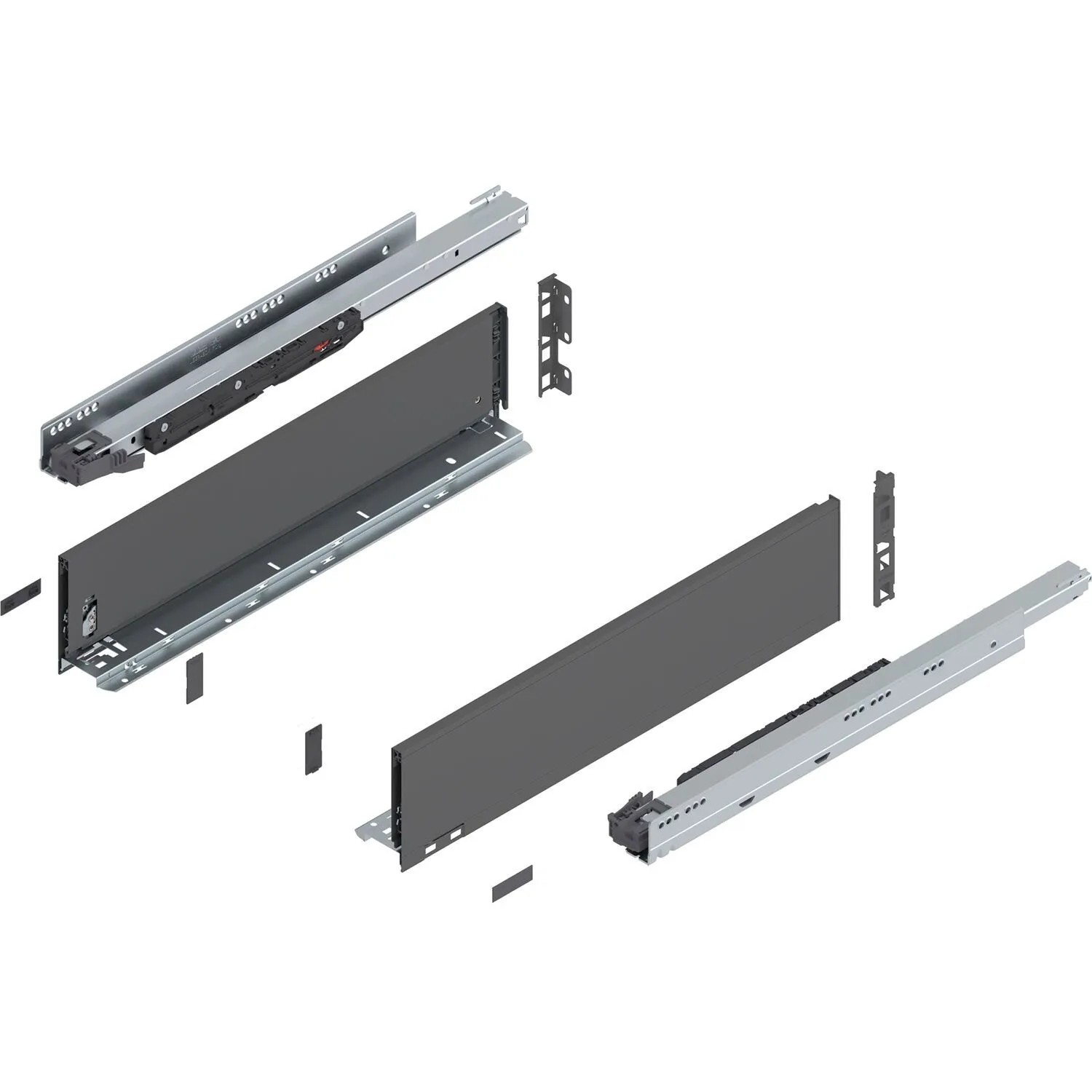Blum Legrabox Pure Set Höhe K Tip-On Vollauszug 550 mm 70 kg Oriongrau 1 Paar