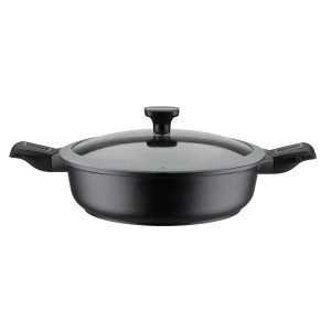 GSW Schmorpfanne EASY CLICK 28cm, 5-teilig mit Glasdeckel und abnehmbaren Griffen.