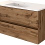 Held Möbel Waschtisch Verona 100 cm in Wotaneiche mit Mineralgussbecken.