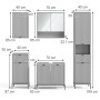 Vicco Badmöbel-Set Eliza, 5-teilig, grau, mit Spiegelschrank, Hoch-, Mittel-, Hänge- und Waschtischunterschrank.