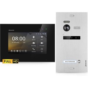 Balter EVO-HD Video-Türsprechanlage mit Monitor in Silber/Schwarz für Einfamilienhäuser.