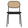 ML-Design Esszimmerstuhl 2er Set, schwarz, Rattanlehne, gepolstert.