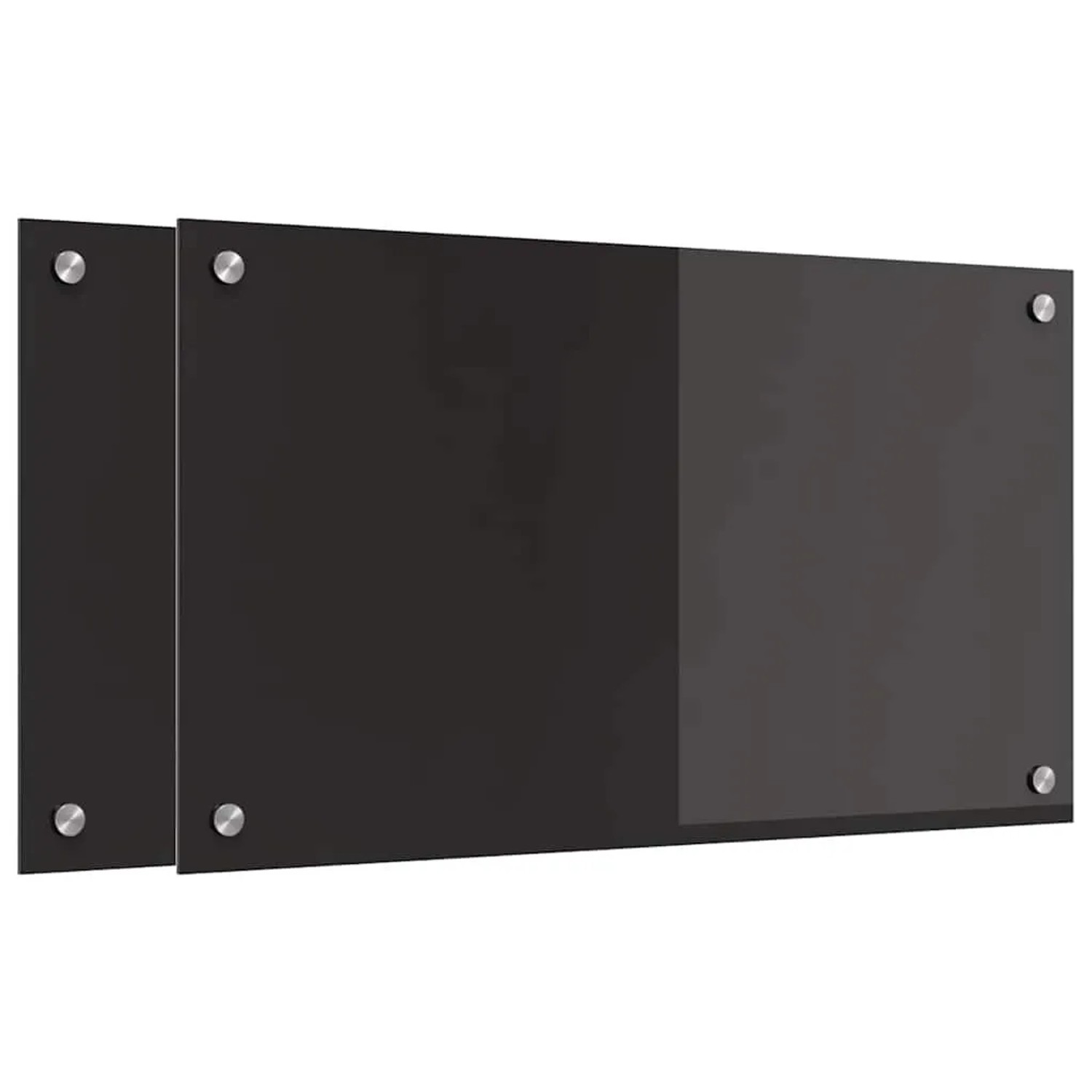 vidaXL Küchenrückwand 2 pcs Schwarz 70 x 40 cm Gehärtetes Glas 3415542