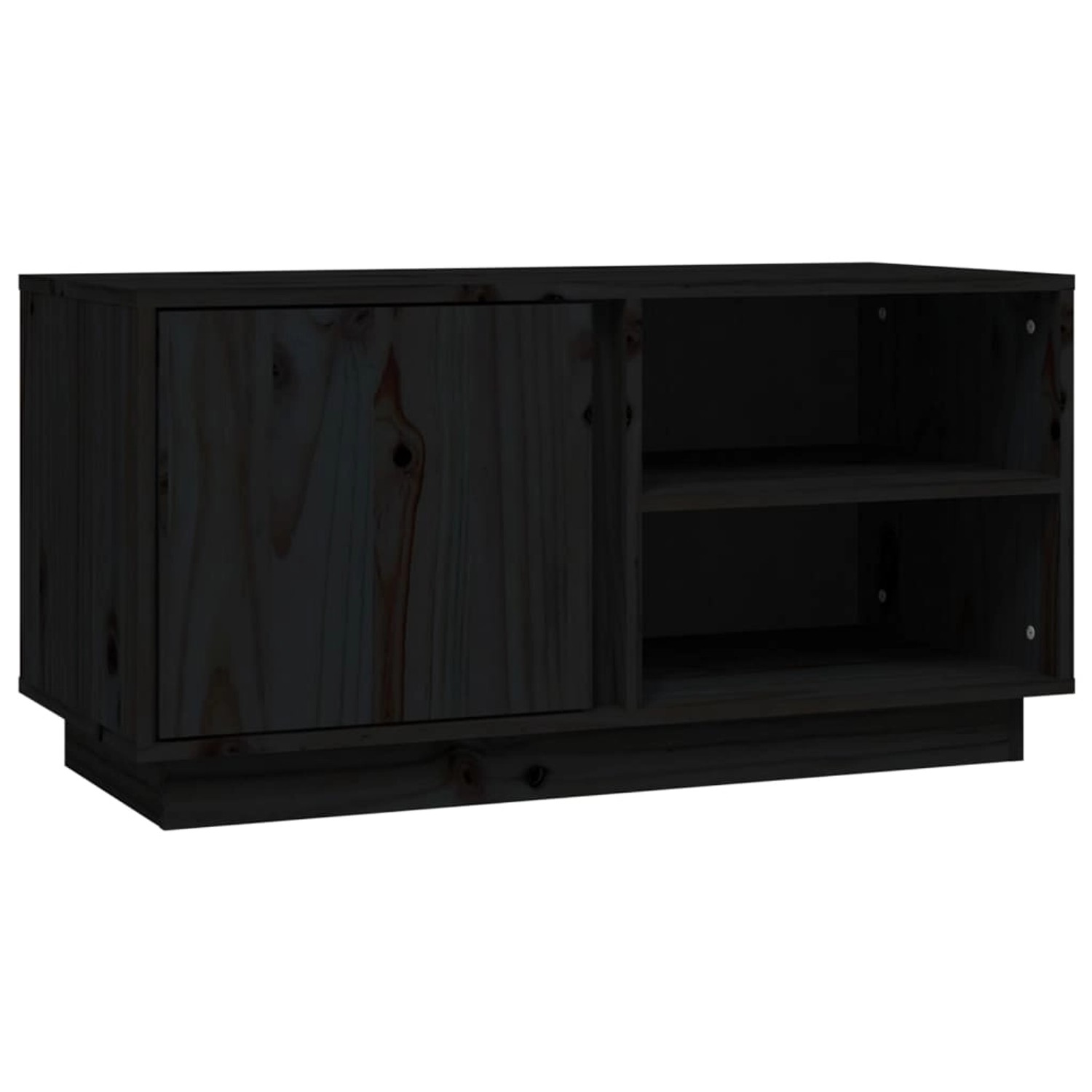 VidaXL TV-Schrank Schwarz 80x35x40,5 cm Massivholz Kiefür  Modell 3 günstig online kaufen