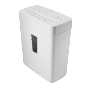 Weißer Hama Aktenvernichter Prime M50CD-W mit Sichtfenster für Büro & Zuhause.