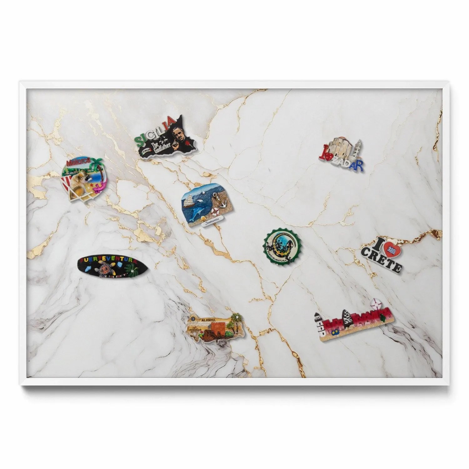 Tulup Magnettafel Wand-Magnettafel für Reisesouvenirs Stilvoller Marmorstei günstig online kaufen