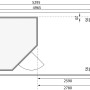 Grundriss Karibu Holz-Gartenhaus Linköbing: Pultdach, unbehandelt, 238x242cm, mit Maßen.