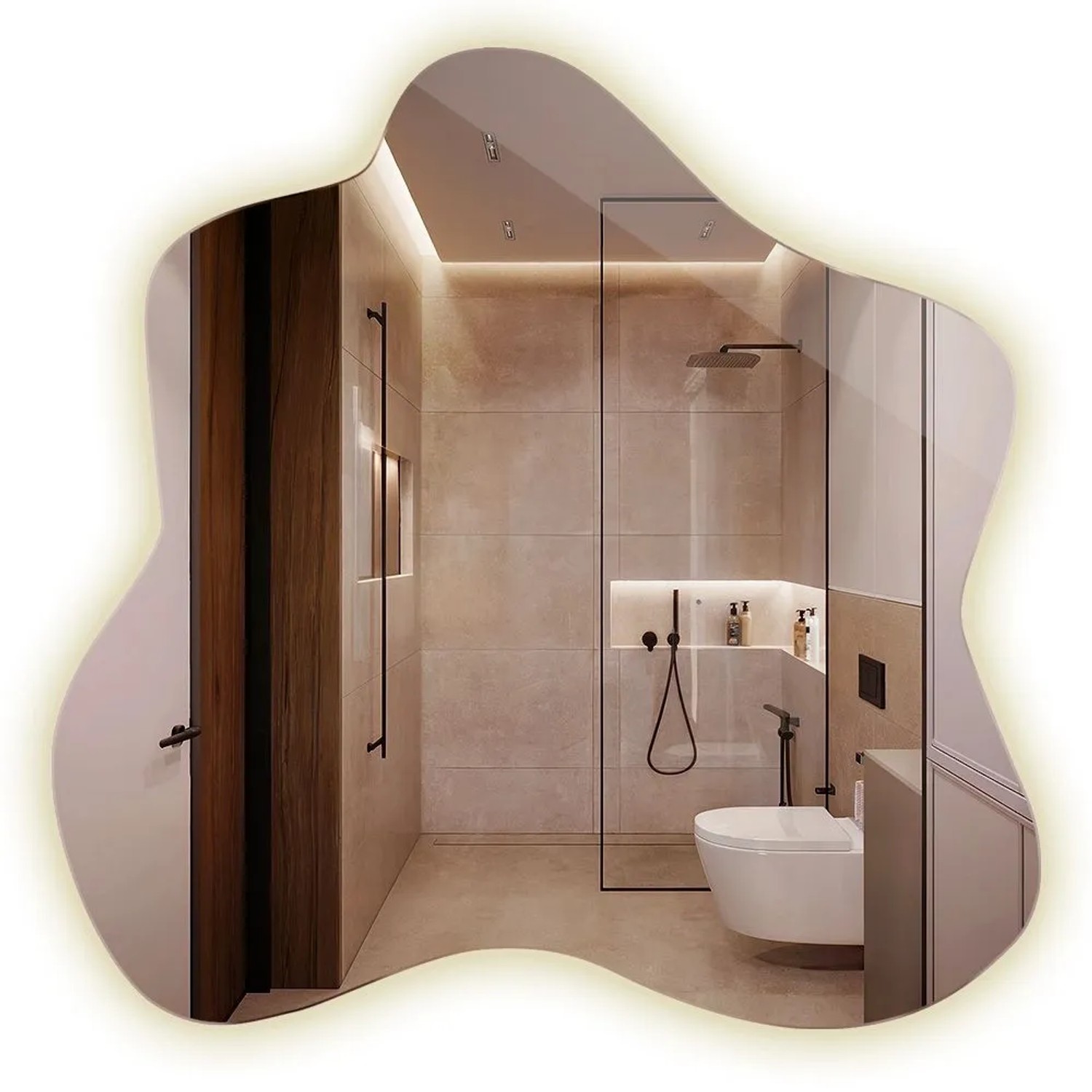 Tulup LED Spiegel Rahmenloser Spiegel Unregelmäßig LED 77,3x76,6 cm Asymmet günstig online kaufen