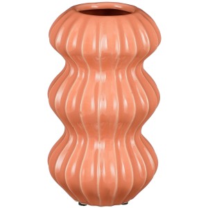 Rosa Mica Decorations Vase Pippa, 23 cm hoch, Keramikvase mit gerippter Oberfläche.