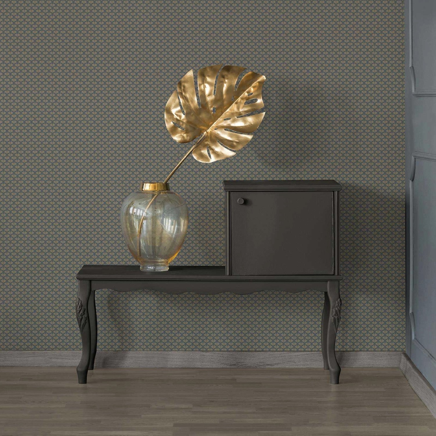 Bricoflor Grau Goldene Tapete Art Deco Tapete mit Metallic Ornament im 20er  Jahre Stil Elegante Vliestapete mit Vinyl für Wohnzimmer und Esszimmer