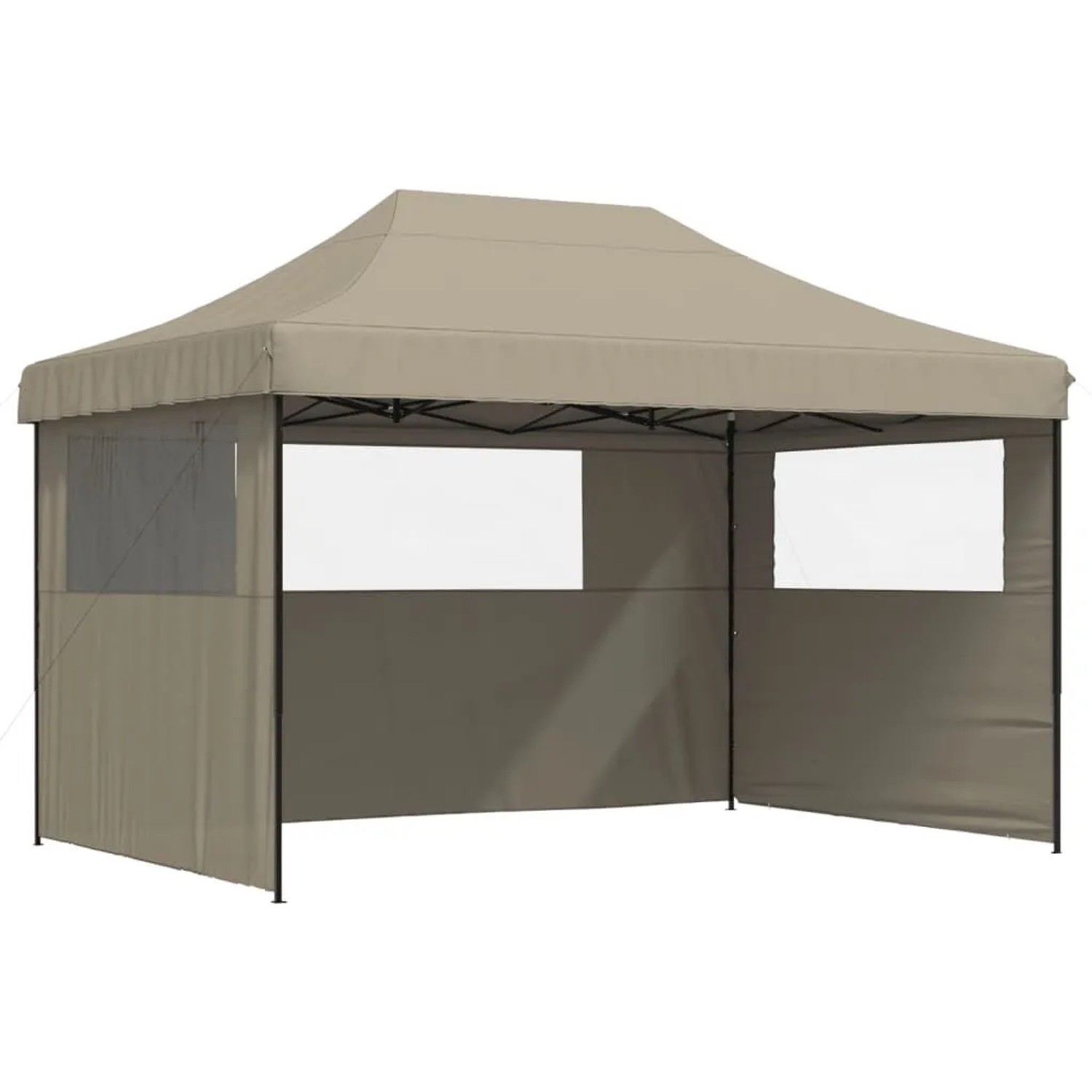vidaXL Partyzelt Faltbar Pop-Up mit 3 Seitenteilen Taupe 4005018