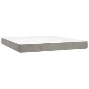 vidaXL Taschenfederkernmatratze Hellgrau 180x200x20 cm Samt 347848