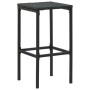 Schwarzer Barhocker aus Rattan, Teil des vidaXL 5-tlg. Gartenbar-Sets.
