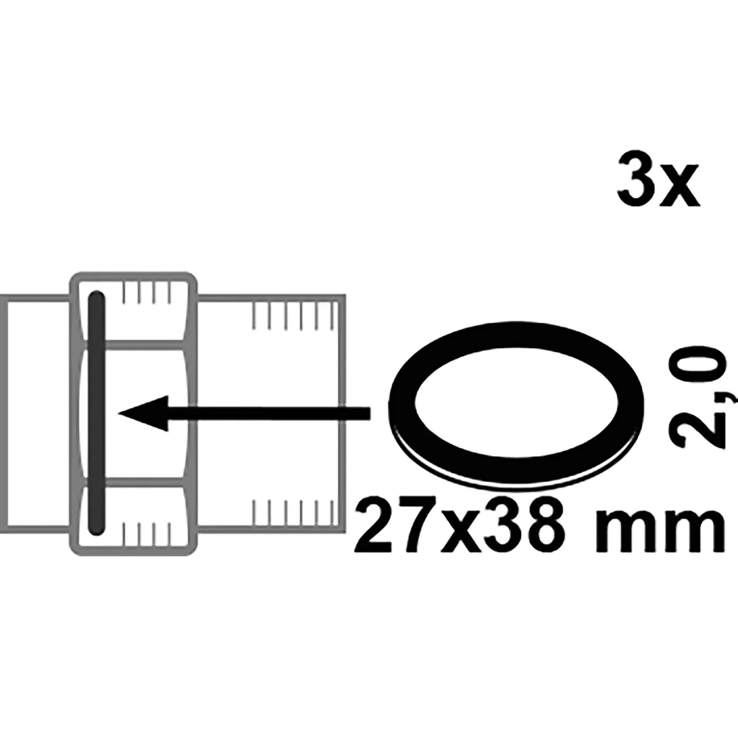 Kirchhoff Fiberdichtung, 27x38x2 mm, blau, 3er-Pack. Dichtung für Wasser-, Heizungs- und Schlauchanschlüsse.