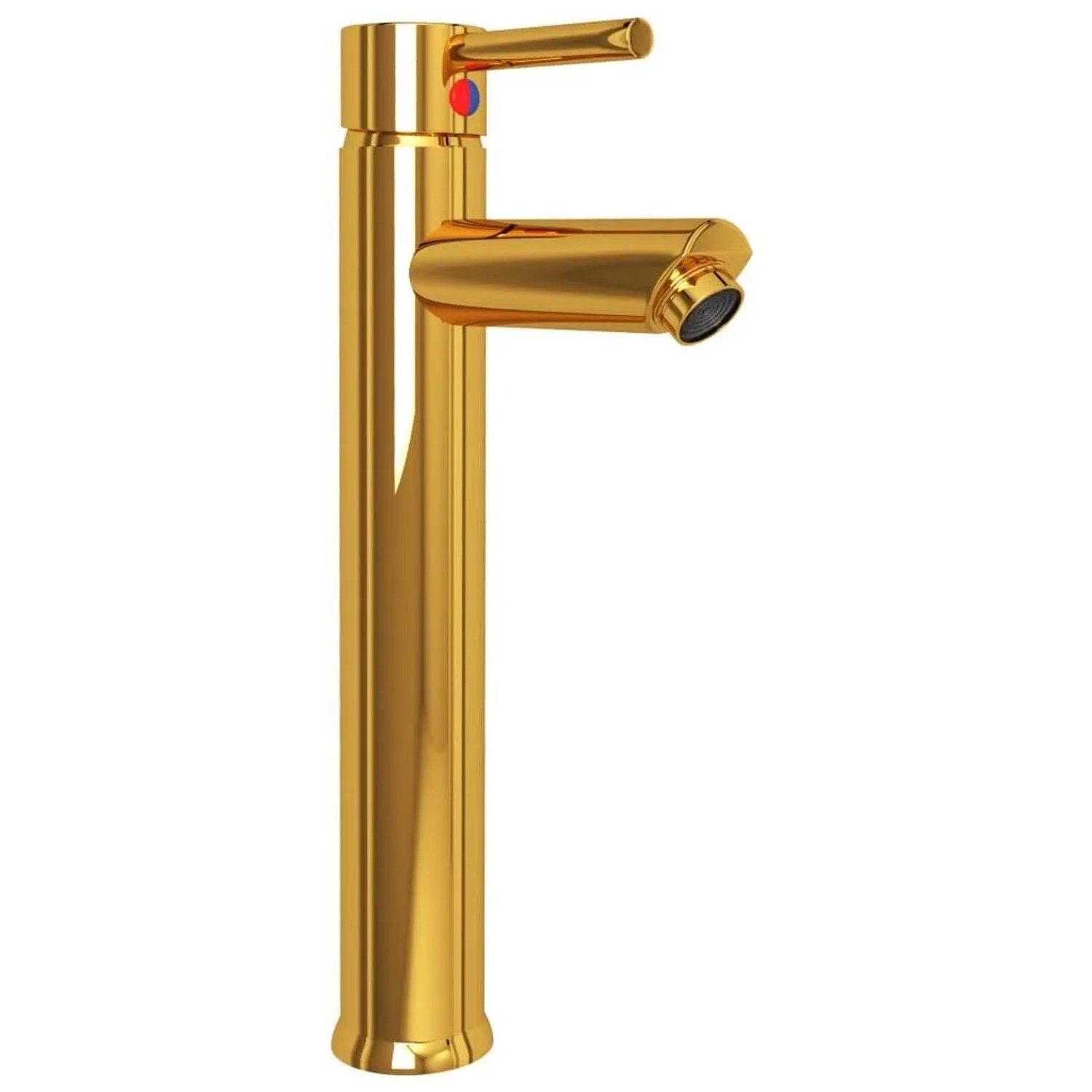 Goldener Waschtischarmatur für Einzelwaschtisch im Badezimmer.