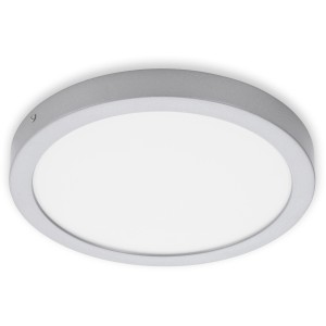 Runde, matte Chrom Briloner LED Decken- und Wandlampe Fire, 30 cm Durchmesser.