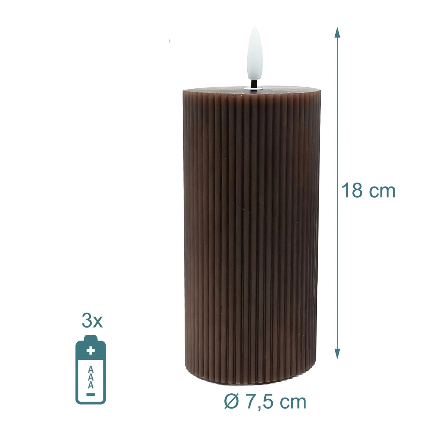 Relaxdays LED Kerzen 4er Set Echtwachs Coffee Flackernd 18 cm_4