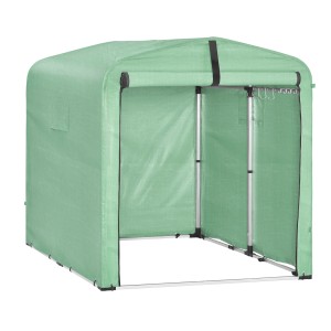 SoBuy Fahrradgarage für 2-4 Fahrräder Geräteschuppen mit UV-Schutz 159x165x219cm Grün KLS11-L-GR