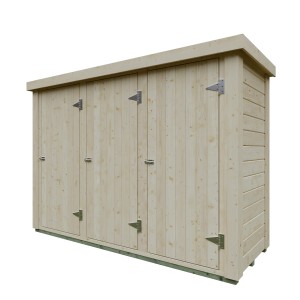 Unbehandelter Kiehn-Holz Gartenschrank KH-TS 28-001 aus Fichtenholz, 231x85cm.