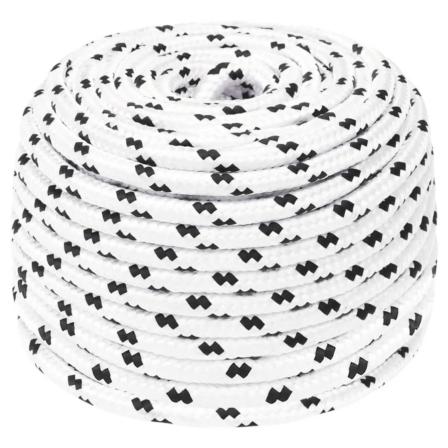 vidaXL Bootsseil Geflochten Weiß 6 mmx25 m Polyester 152761