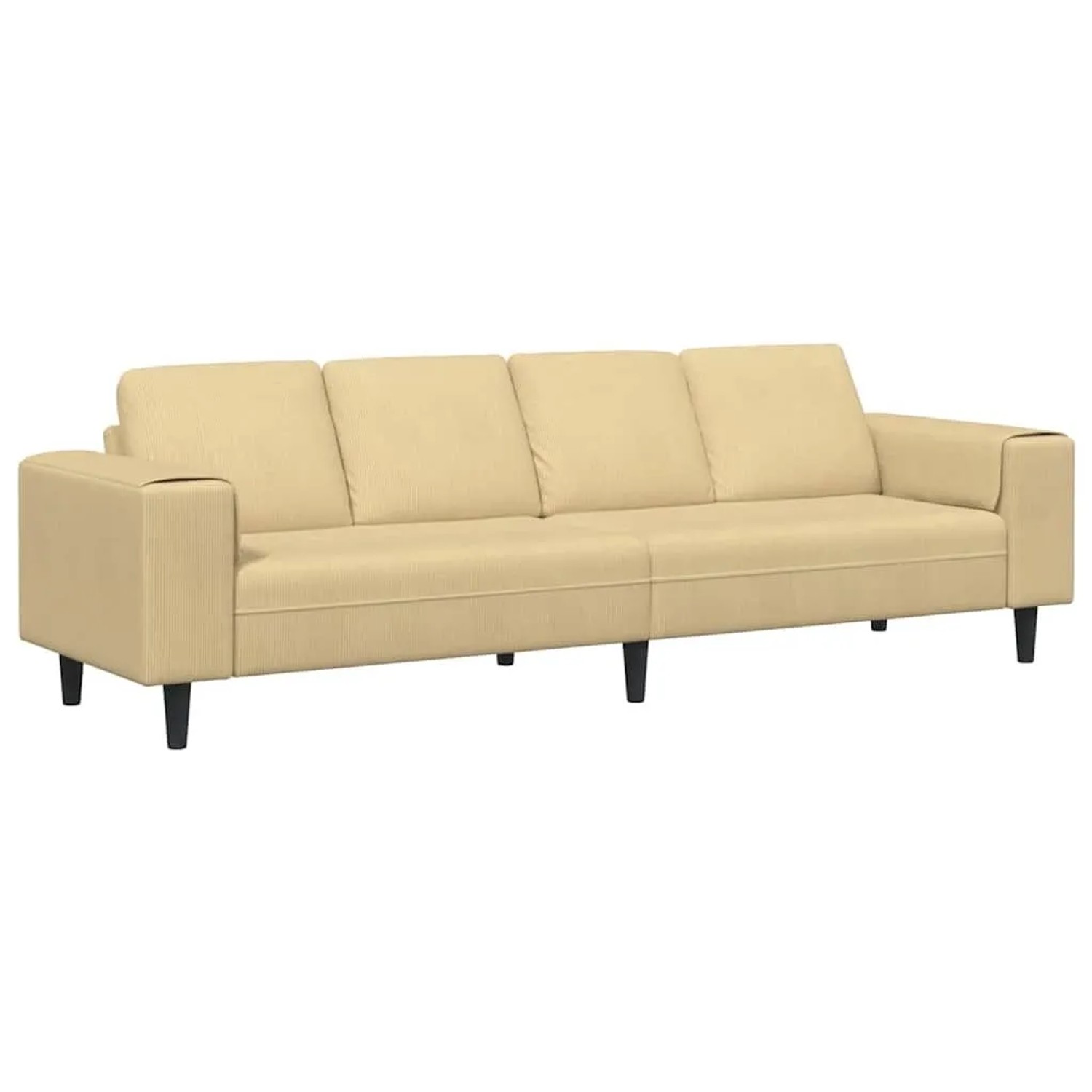vidaXL Sofa mit Kissen Grau-Grün 250 x 77 x 76 cm Cordstoff 3335104