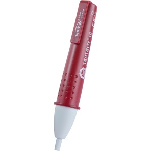 Kontaktloser Spannungsprüfer Testboy TB 10, rot mit weißer Spitze für berührungsloses Messen.