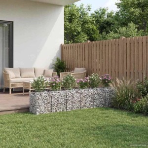 vidaXL Gabionen Hochbeet 2 Stk Silber 300 x 50 x 60 cm 3422216