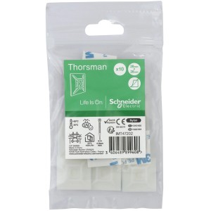 Schneider Electric Thorsman selbstklebende Sockel, 28x28mm, weiß, 10er-Pack für Kabelbinder.