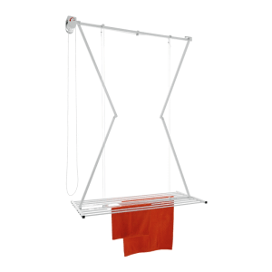Foxydry Wäscheständer Zur Deckenmontage Mit Seilzug Platzsparend 152 cm Weiß