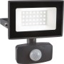Grauer LED Strahler 20W mit Sensor für Außenbereiche.