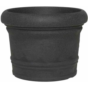 Siena Garden Pflanzgefäß Norah, anthrazit, Ø 50cm, Blumentopf in Terracotta-Optik.