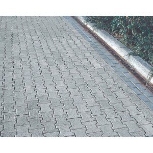 Graues Verbundpflaster Beton Doppel-T Normalstein für Gehwege und Einfahrten.