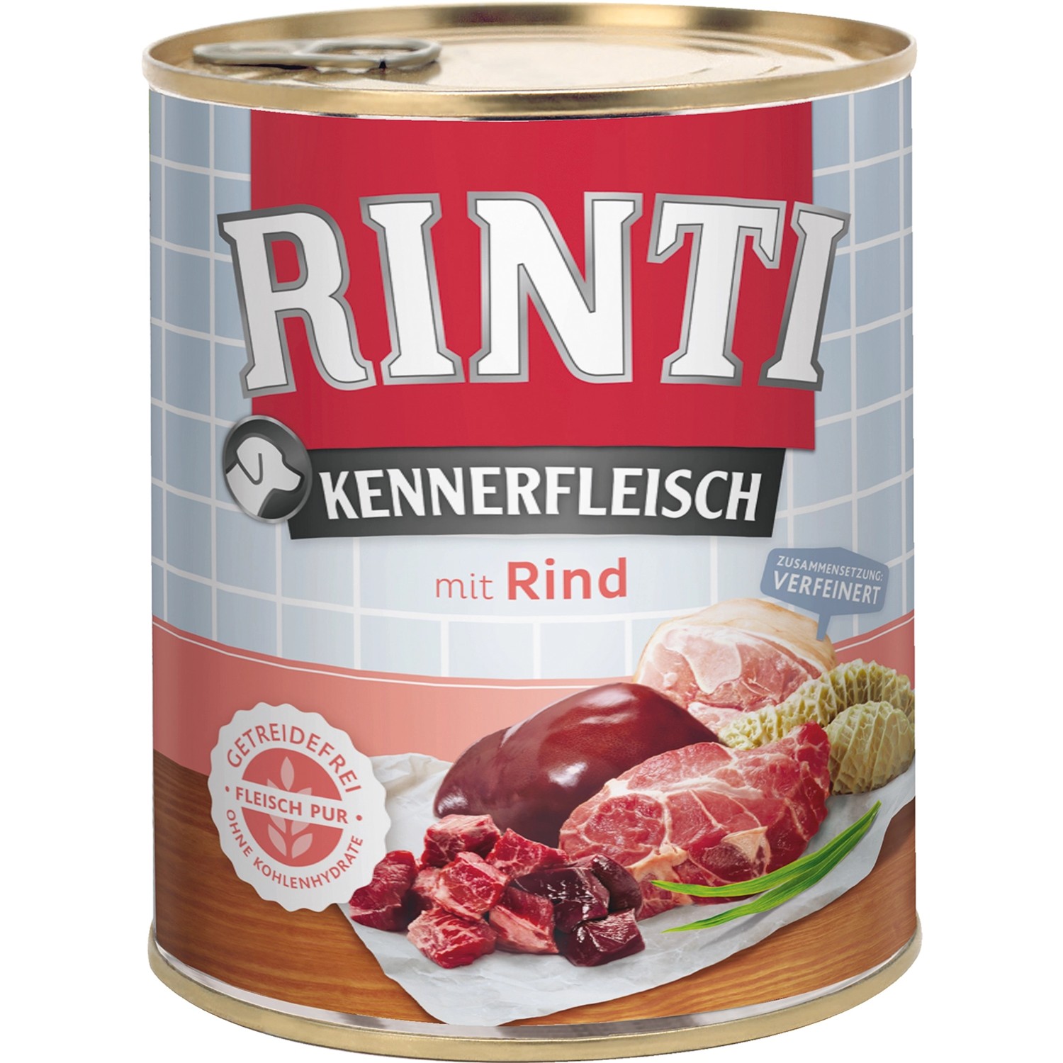 Rinti Hunde-Nassfutter Kennerfleisch Rind 800 g