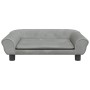 vidaXL Hundebett Hellgrau 70x48x22 cm Samt 172013_3
