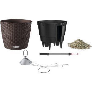 Lechuza Nido Cottage Hängeampel, Ø 27cm, Mokka, mit Bewässerungssystem und Zubehör.