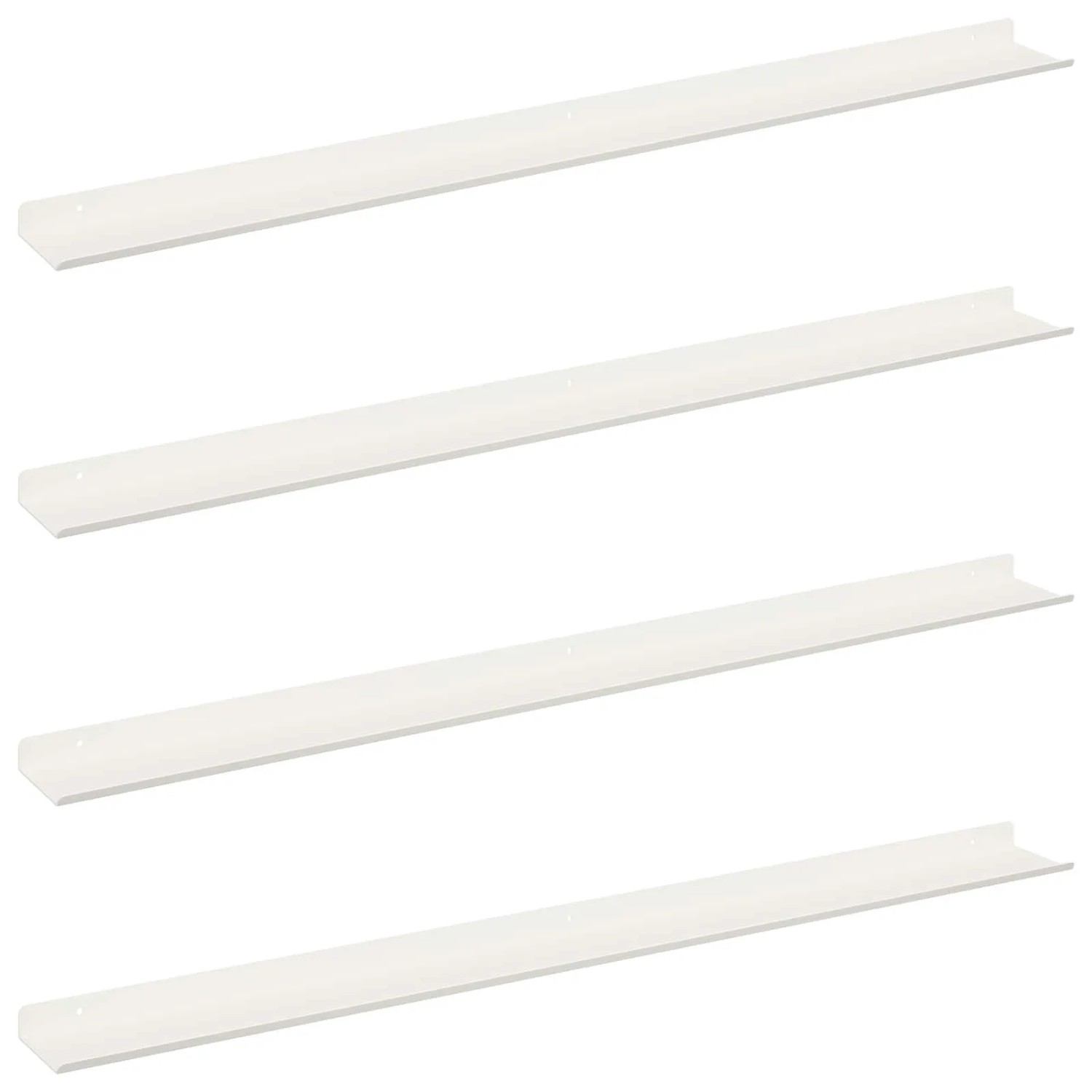 vidaXL Schwebendes Regal 4 Stk Weiß 100 x 9 x 2,5 cm Stahl 8003995