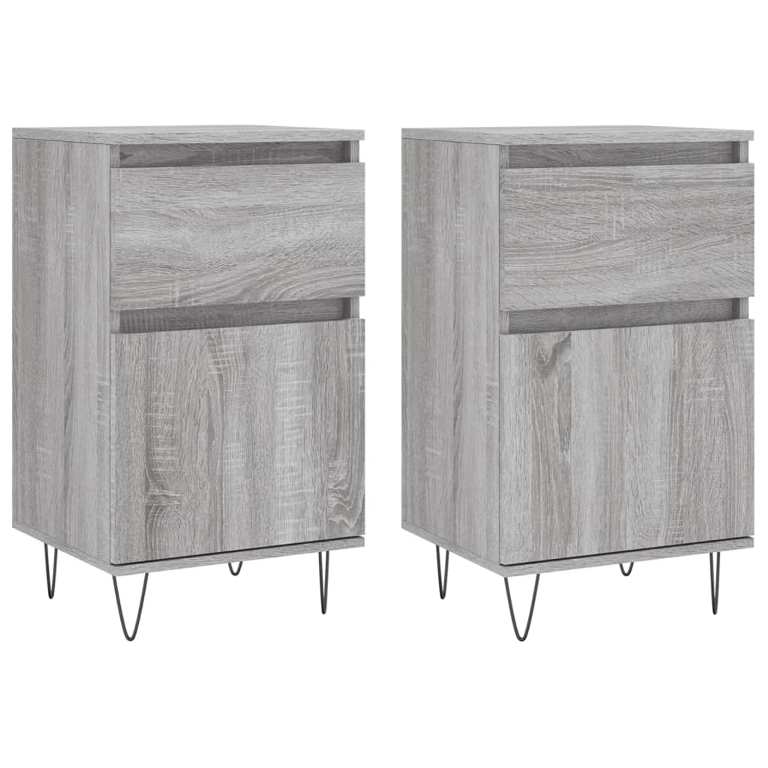 vidaXL Sideboards 2 Stk Grau Sonoma 40x35x70 cm Holzwerkstoff 831161 günstig online kaufen