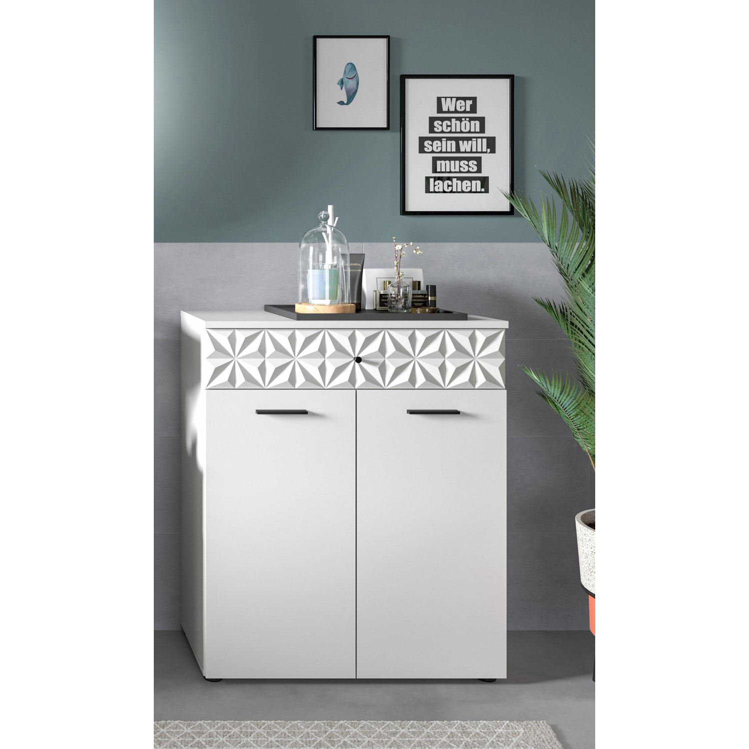 Standschrank Prisma Weiß 85 cm x 70 cm x 34 cm_5