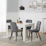 Homestyle4u Esszimmerstühle, 6er Set, Anthrazit Samt, schwarze Metallfüße.