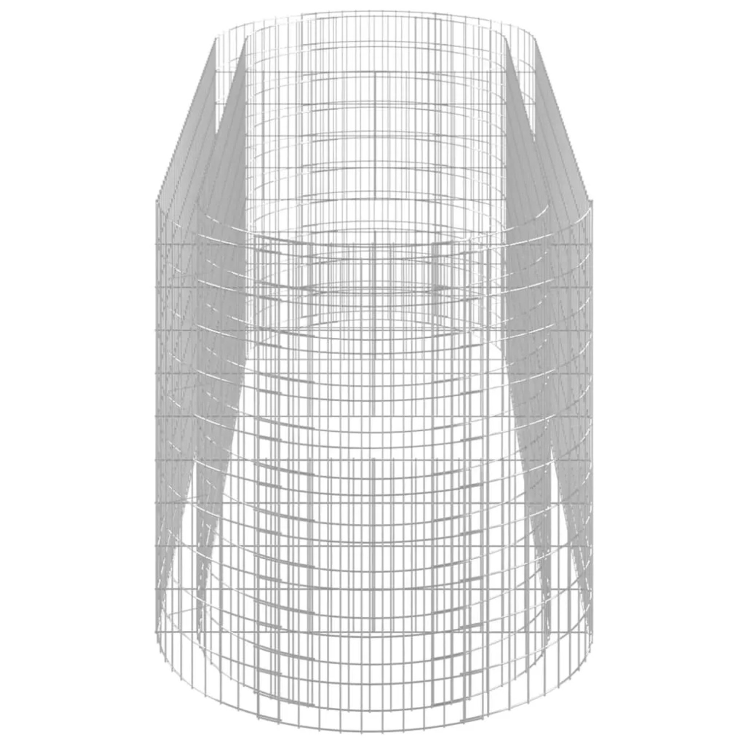 Leerer Gabionen-Hochbeet-Korb aus verzinktem Eisen, 300x100x100 cm, zur Befüllung mit Steinen.