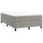 Hellgraues vidaXL Boxspringbett (120x200 cm) aus Samt, ohne Matratze.