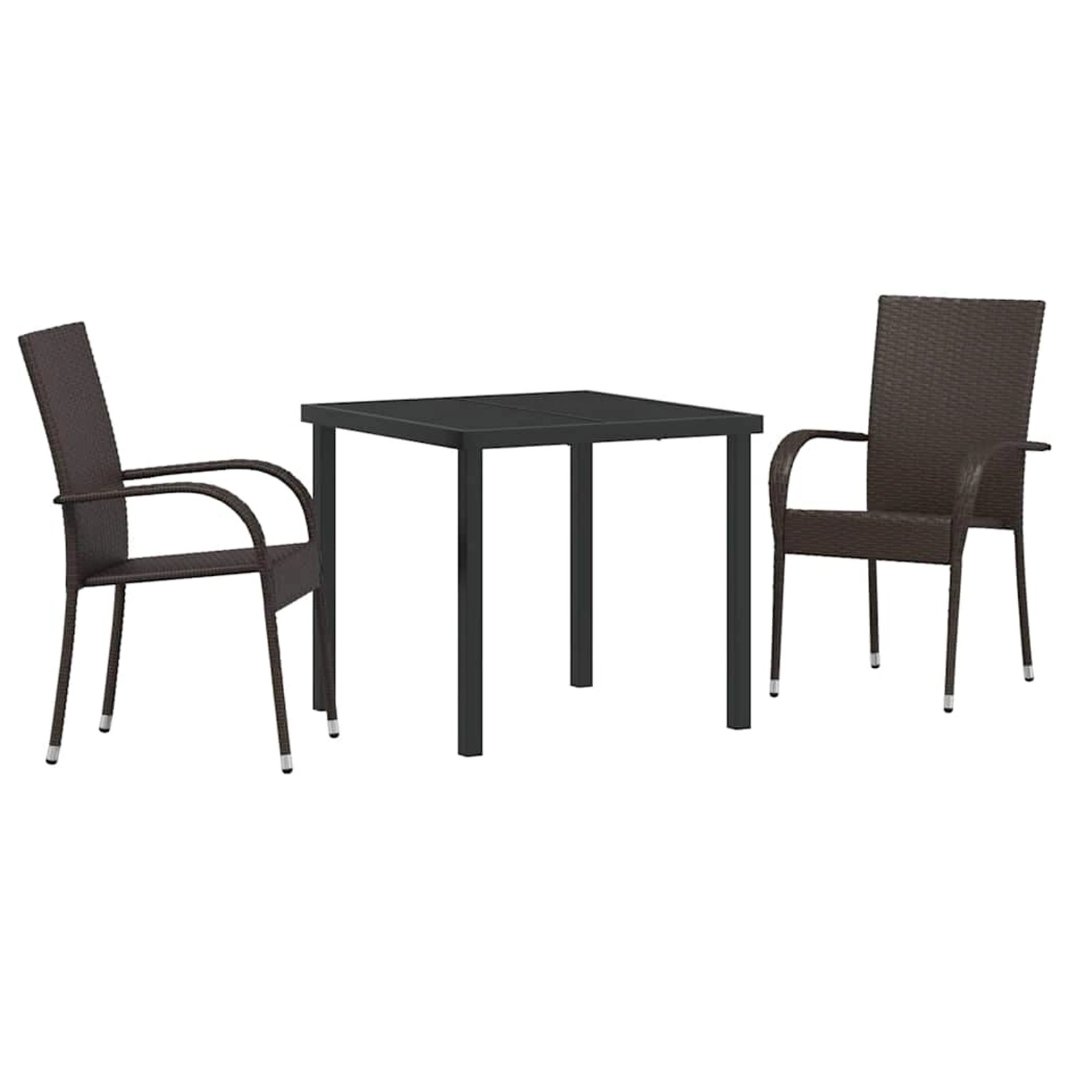 vidaXL Garten Essgruppe 3-Tlg Braun Poly Rattan 3379394 günstig online kaufen