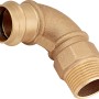 Press-Winkel aus Rotguss, 90 Grad, 28 mm x 33,3 mm (R 1) für Kupferrohr-Verbindungen.