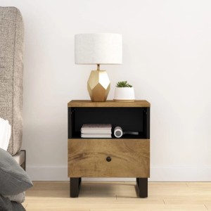 vidaXL Nachttisch Massivholz Mango & Holzwerkstoff 350654