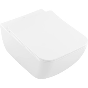 Villeroy & Boch Wand-WC Combi Pack Alpinweiß, wandhängendes WC mit WC-Sitz