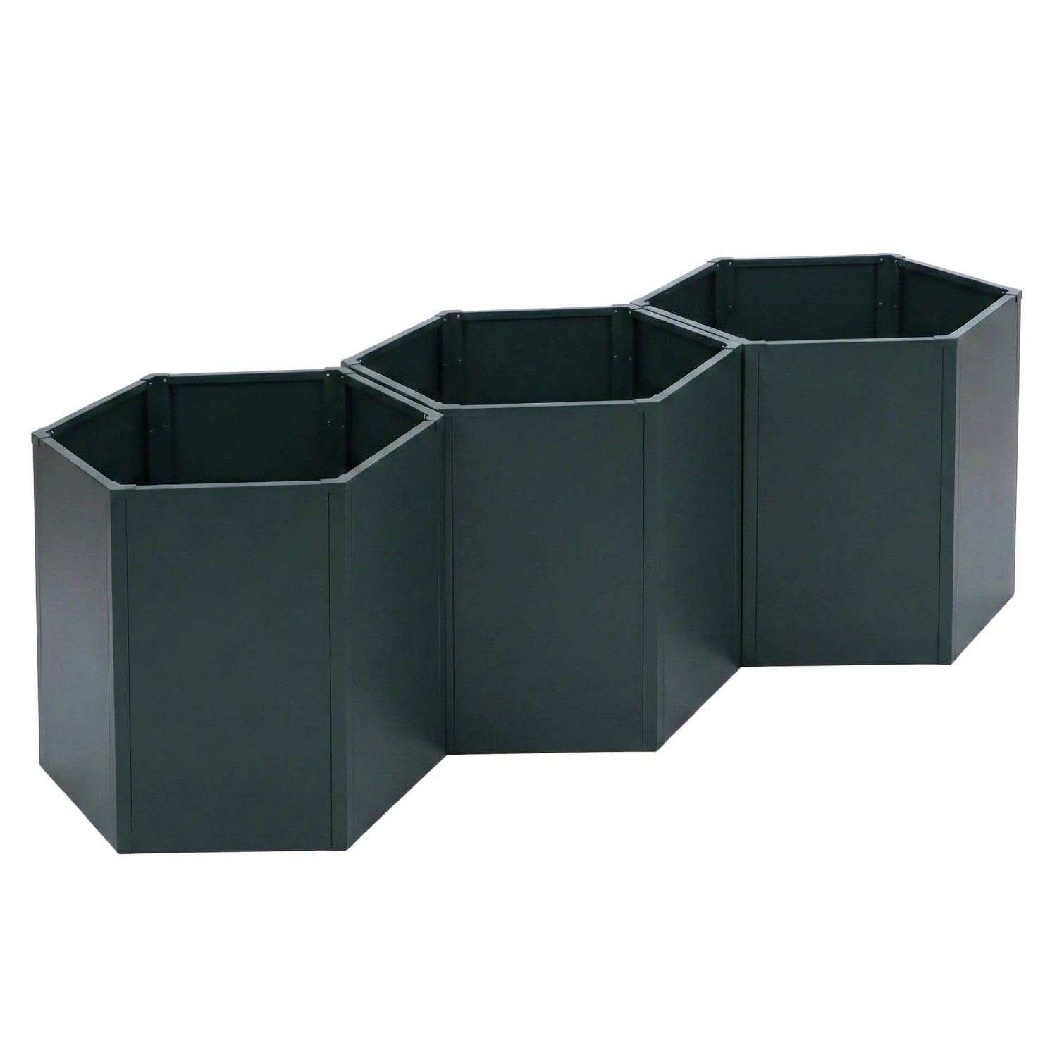 PROREGAL 3er-Set Hochbeet HxBxT 77x264x100cm Metallhochbeet Pflanzbeet Grün Blumenkasten Pflanzkübel Stahl